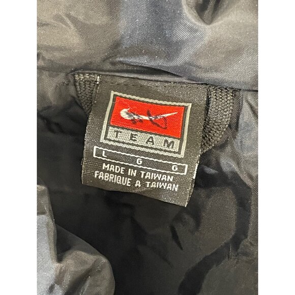 nike team windbreaker jacket black zip up pockets elastic arms waist collar READ - Picture 4 of 9